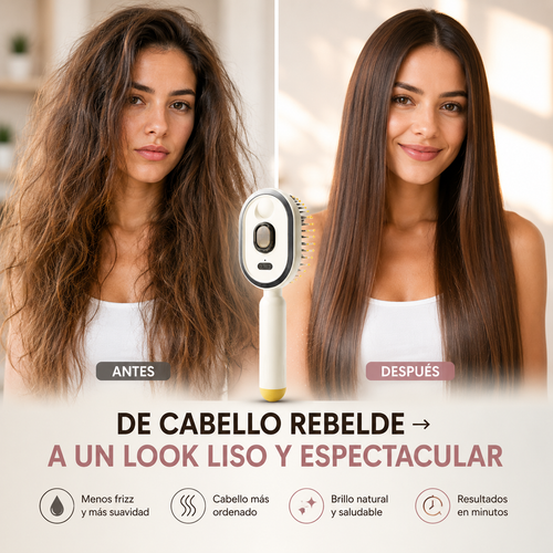 Lissia™ | Cepillo Alisador Iónico — Cabello Liso y Sin Frizz
