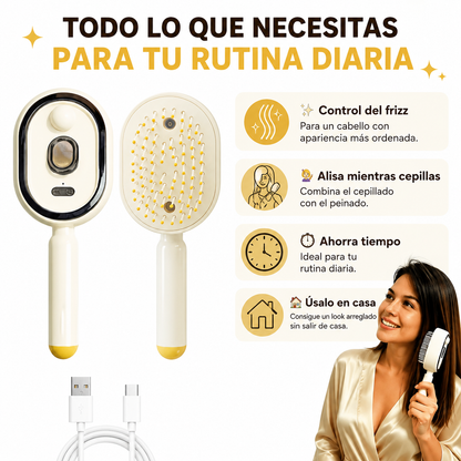 Lissia™ | Cepillo Alisador Iónico — Cabello Liso y Sin Frizz