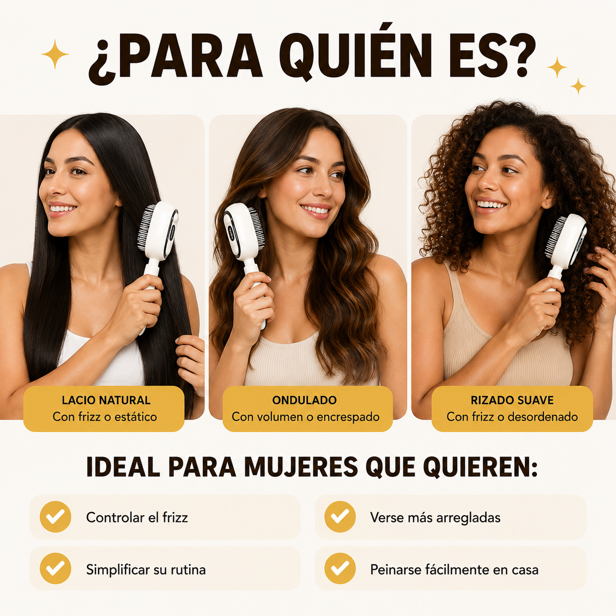 Lissia™ | Cepillo Alisador Iónico — Cabello Liso y Sin Frizz