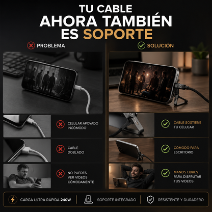 KickCable Pro™ Cable 3 en 1 Premium