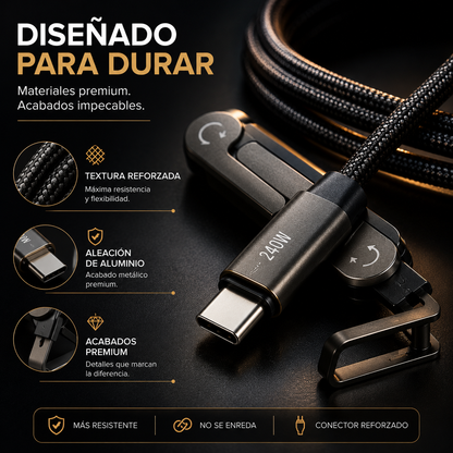 KickCable Pro™ Cable 3 en 1 Premium