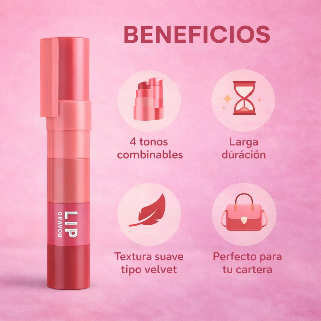 💄 MATTE VELVET CRAYON 4 EN 1