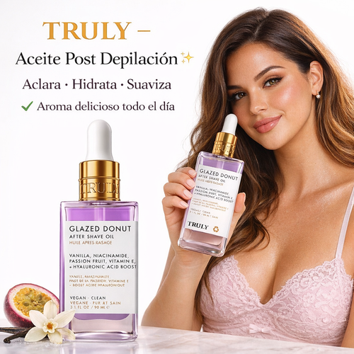 ACEITE TRULY DESPUÉS  DEL AFEITADO,  CON AROMA  A FRESA Y VAINILLA💜