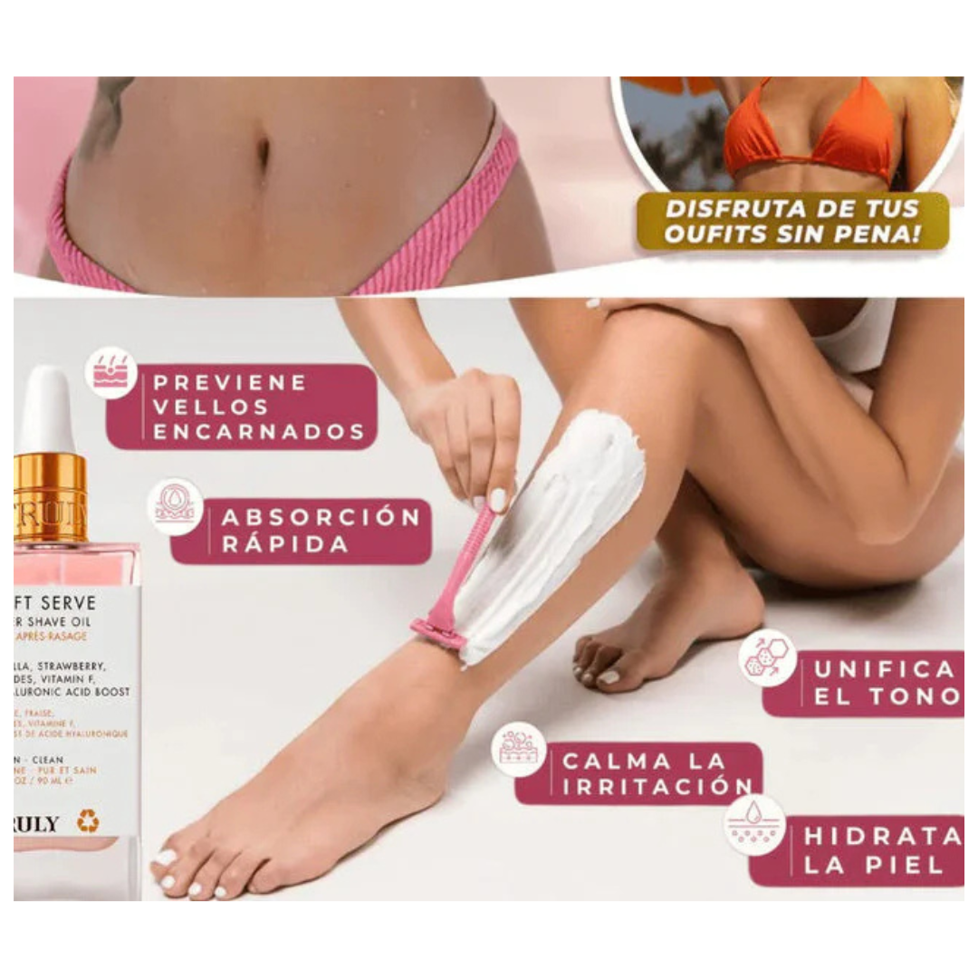 ACEITE TRULY DESPUÉS  DEL AFEITADO,  CON AROMA  A FRESA Y VAINILLA💜