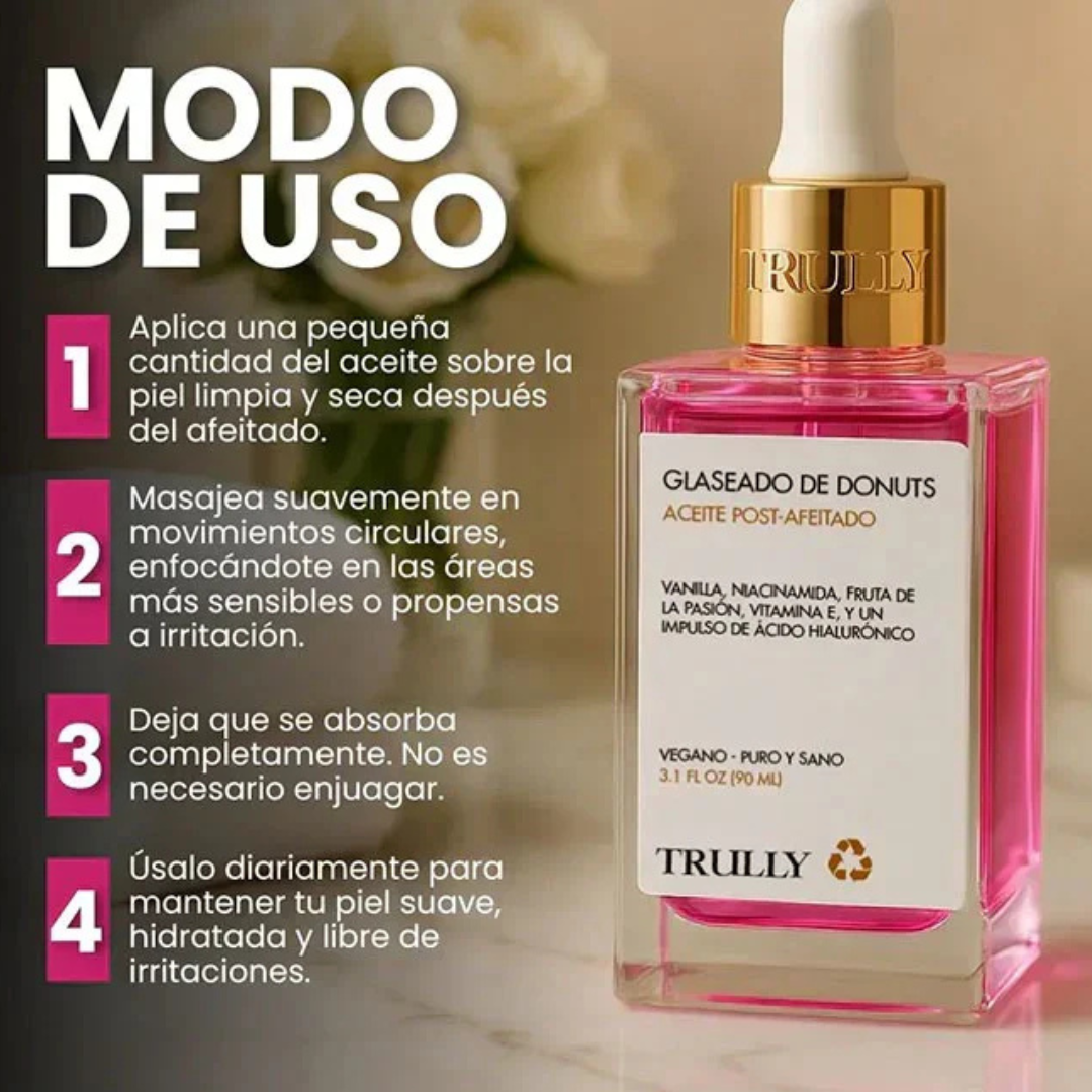 ACEITE TRULY DESPUÉS  DEL AFEITADO,  CON AROMA  A FRESA Y VAINILLA💜