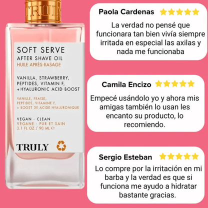 ACEITE TRULY DESPUÉS  DEL AFEITADO,  CON AROMA  A FRESA Y VAINILLA💜
