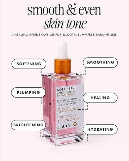 ACEITE TRULY DESPUÉS  DEL AFEITADO,  CON AROMA  A FRESA Y VAINILLA💜